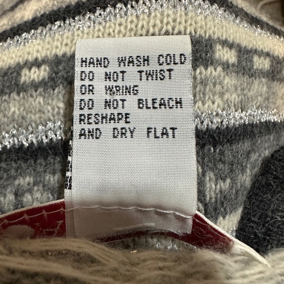 Appleseed's Gray White Metallic Silver Striped Knit Cardigan Sweater XL - Picture 16 of 16